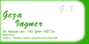 geza vagner business card